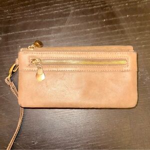 Elegant Tan Wristlet Clutch